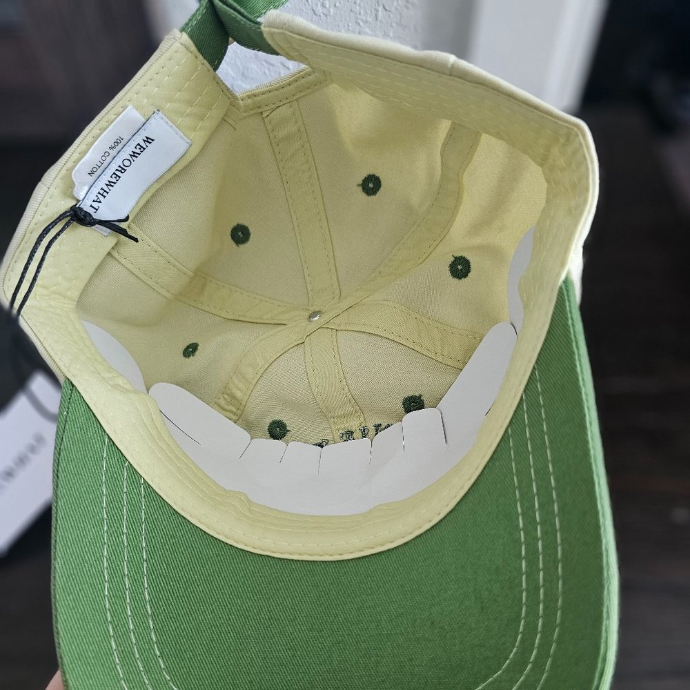 NWT WeWoreWhat Women’s Tennis Club Cotton Hat Court Green & Wheat OS - Picture 7 of 9